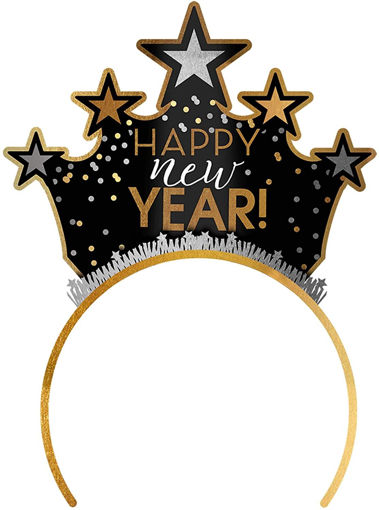 Picture of HAPPY NEW YEAR TIARA BLACK SILVER & GOLD